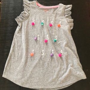 Girls cat and jack gray shirt.